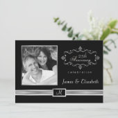 Uitnodigingen voor 25-jarig jubileumfeest - met fo (Staand voorkant)