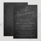 Uitnodigingen voor 25-jarig zilveren bruiloft (Voorkant / Achterkant)