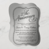 Uitnodigingen voor 25-jarig zilveren huwelijksjubi (Voorkant / Achterkant)