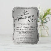 Uitnodigingen voor 25-jarig zilveren huwelijksjubi (Staand voorkant)