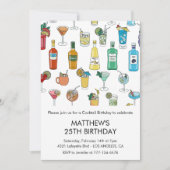 Uitnodigingen voor 25e verjaardag Cocktail Modern (Voorkant)