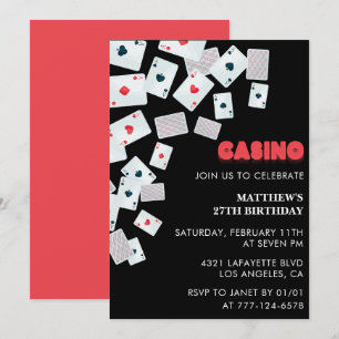 Uitnodigingen voor 27e verjaardag Mannen Poker Cas