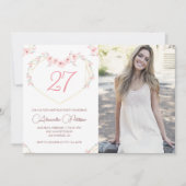 Uitnodigingen voor 27ste verjaardag Boho Bloemen F (Voorkant)