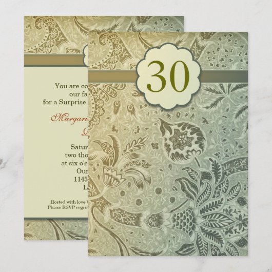 Uitnodigingen voor 30-jarig huwelijksjubileum groe (Voorkant / Achterkant)