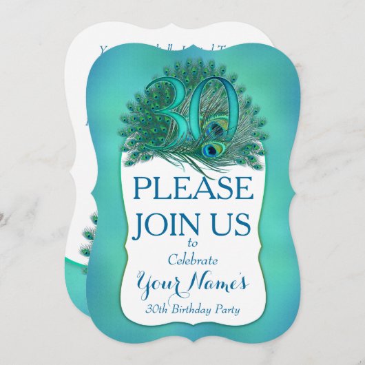 Uitnodigingen voor 30e verjaardag (Voorkant / Achterkant)