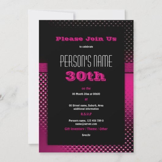 Uitnodigingen voor 30e verjaardag - AANGEPAST (Achterkant)