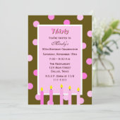 Uitnodigingen voor 30e verjaardagsfeestje — roze s (Staand voorkant)