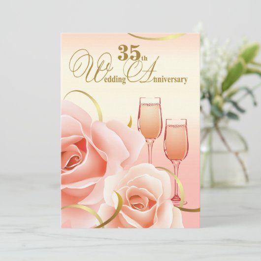 Uitnodigingen voor 35-jarig huwelijksfeest (Staand voorkant)