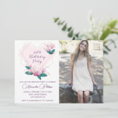 Uitnodigingen voor 35e verjaardag Elegante Boho Fo (Staand voorkant)