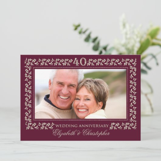 Uitnodigingen voor 40-jarig huwelijksfeest (Staand voorkant)