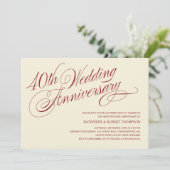 Uitnodigingen voor 40-jarig huwelijksjubileum (Staand voorkant)