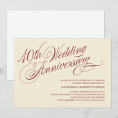 Uitnodigingen voor 40-jarig huwelijksjubileum (Voorkant / Achterkant)