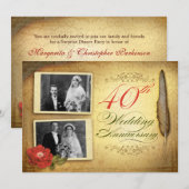 Uitnodigingen voor 40-jarig jubileum met foto's (Voorkant / Achterkant)