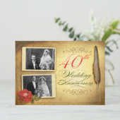 Uitnodigingen voor 40e jubileum met foto's (Staand voorkant)