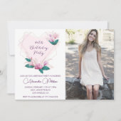 Uitnodigingen voor 40e verjaardag Elegante Boho Fo (Voorkant)
