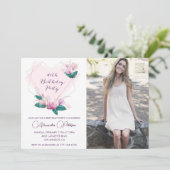 Uitnodigingen voor 40e verjaardag Elegante Boho Fo (Staand voorkant)
