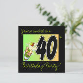 uitnodigingen voor 40e verjaardagsfeest (Staand voorkant)