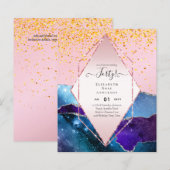 Uitnodigingen voor 40e verjaardagsfeest Glitters G (Voorkant / Achterkant)