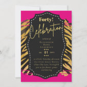 Uitnodigingen voor 40e verjaardagsfeest Glitters G (Voorkant)