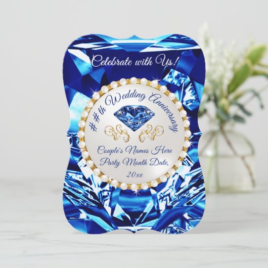 Uitnodigingen voor 45-jarige of 65-jarige trouwdag (Staand voorkant)