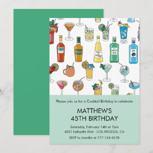 Uitnodigingen voor 45ste verjaardag Cocktail Moder
