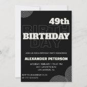 Uitnodigingen voor 49e verjaardagsfeest voor zwart (Voorkant)