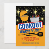 Uitnodigingen voor 4 juli kookfeest (Voorkant / Achterkant)