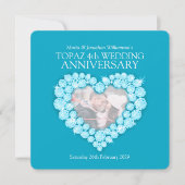 Uitnodigingen voor 4e topaz blauw edelsteen huweli (Voorkant)