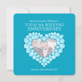 Uitnodigingen voor 4e topaz blauwe edelsteen trouw