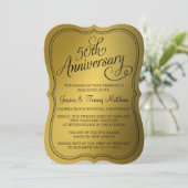 Uitnodigingen voor 50-jarig gouden huwelijksjubile (Staand voorkant)