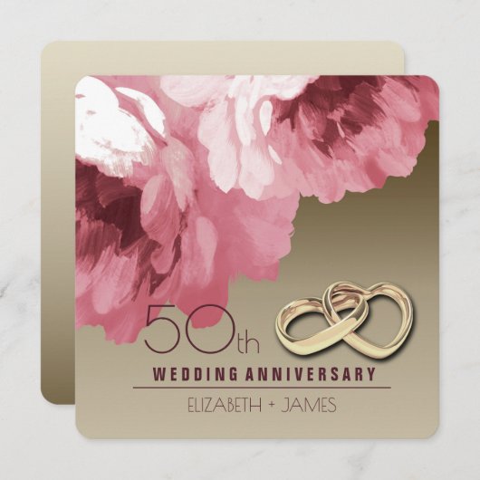 Uitnodigingen voor 50-jarig huwelijksfeest (Voorkant / Achterkant)