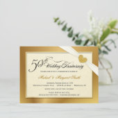 Uitnodigingen voor 50-jarig huwelijksjubileum (Staand voorkant)