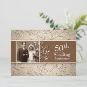 Uitnodigingen voor 50-jarig huwelijksjubileum foto (Staand voorkant)