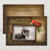 Uitnodigingen voor 50-jarig huwelijksjubileum in v (Voorkant / Achterkant)