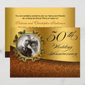Uitnodigingen voor 50-jarig huwelijksjubileum met  (Voorkant / Achterkant)