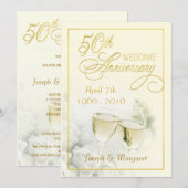 Uitnodigingen voor 50-jarig huwelijksjubileumfeest (Voorkant / Achterkant)