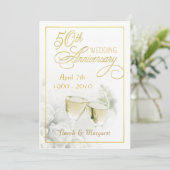 Uitnodigingen voor 50-jarig huwelijksjubileumfeest (Staand voorkant)