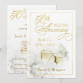 Uitnodigingen voor 50-jarig huwelijksjubileumfeest (Voorkant / Achterkant)