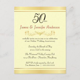 Uitnodigingen voor 50-jarig huwelijksjubileumfeest