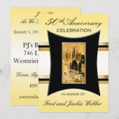 Uitnodigingen voor 50-jarig jubileumfeest (Voorkant / Achterkant)