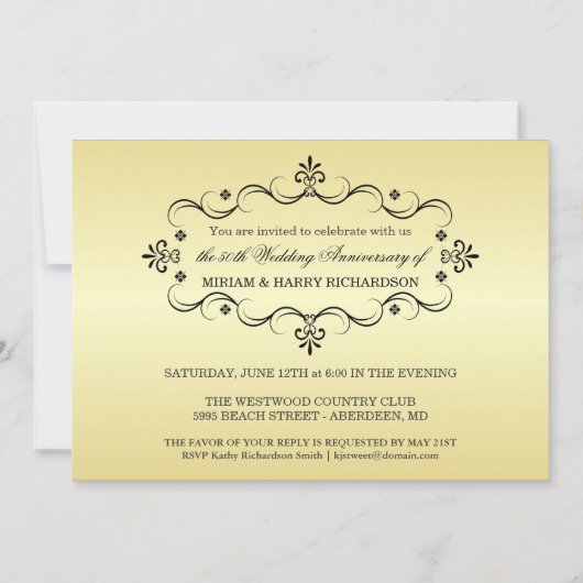 Uitnodigingen voor 50-jarig jubileumfeest met foto (Achterkant)