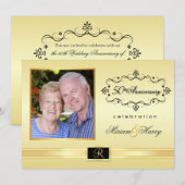 Uitnodigingen voor 50-jarig jubileumfeest met foto (Voorkant / Achterkant)