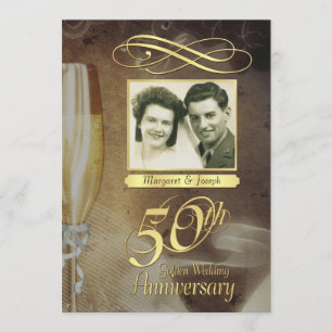 Uitnodigingen voor 50-jarig jubileumfeest met vint