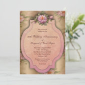 Uitnodigingen voor 50-jarig jubileumfeest met vint (Staand voorkant)