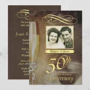 Uitnodigingen voor 50-jarig jubileumfeest - Vintag