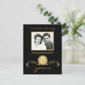 Uitnodigingen voor 50-jarig jubileumfeest Vintage  (Staand voorkant)