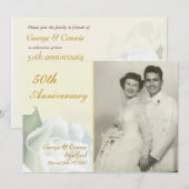 Uitnodigingen voor 50e verjaardagsfeest - Romantis (Voorkant / Achterkant)