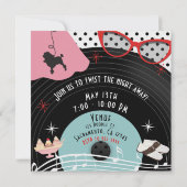 Uitnodigingen voor 50's 1950's Record Theme-feestj (Achterkant)