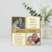 Uitnodigingen voor 50ste gouden jubileum harten fo (Staand voorkant)