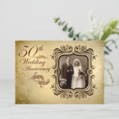 Uitnodigingen voor 50ste huwelijksverjaardag in st (Staand voorkant)
